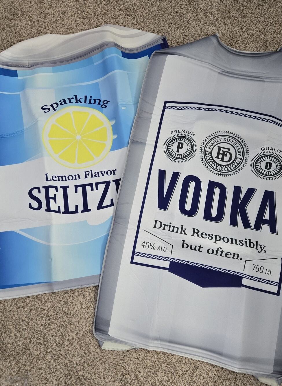 New Vodka and Seltzer Couples Costume One Size Halloween Adult